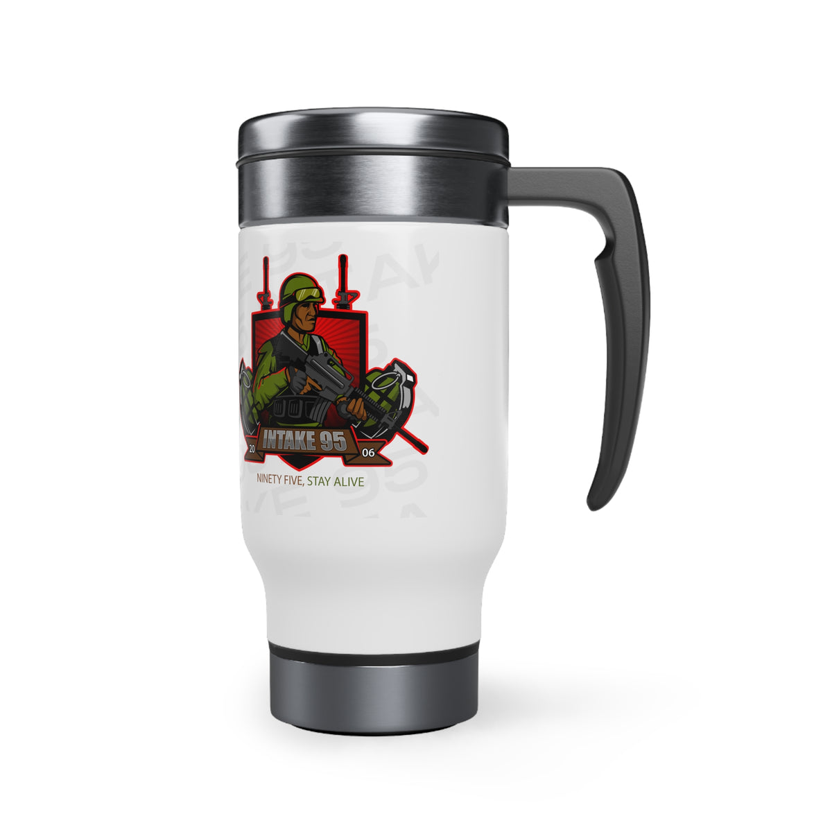 Stainless Steel Travel Mug with Handle, 14oz