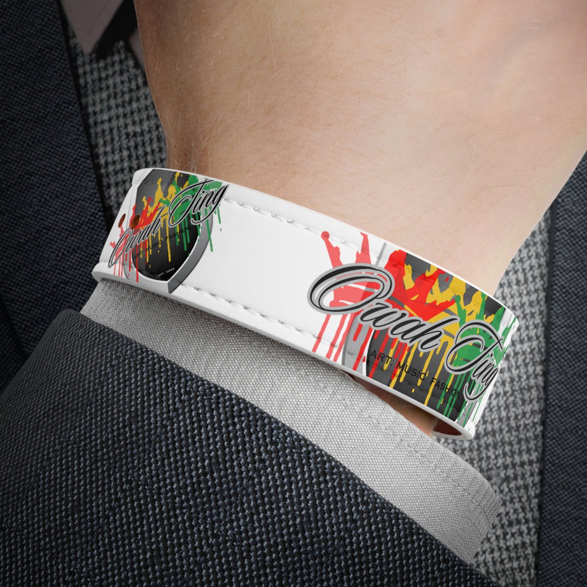 Faux Leather Wristband