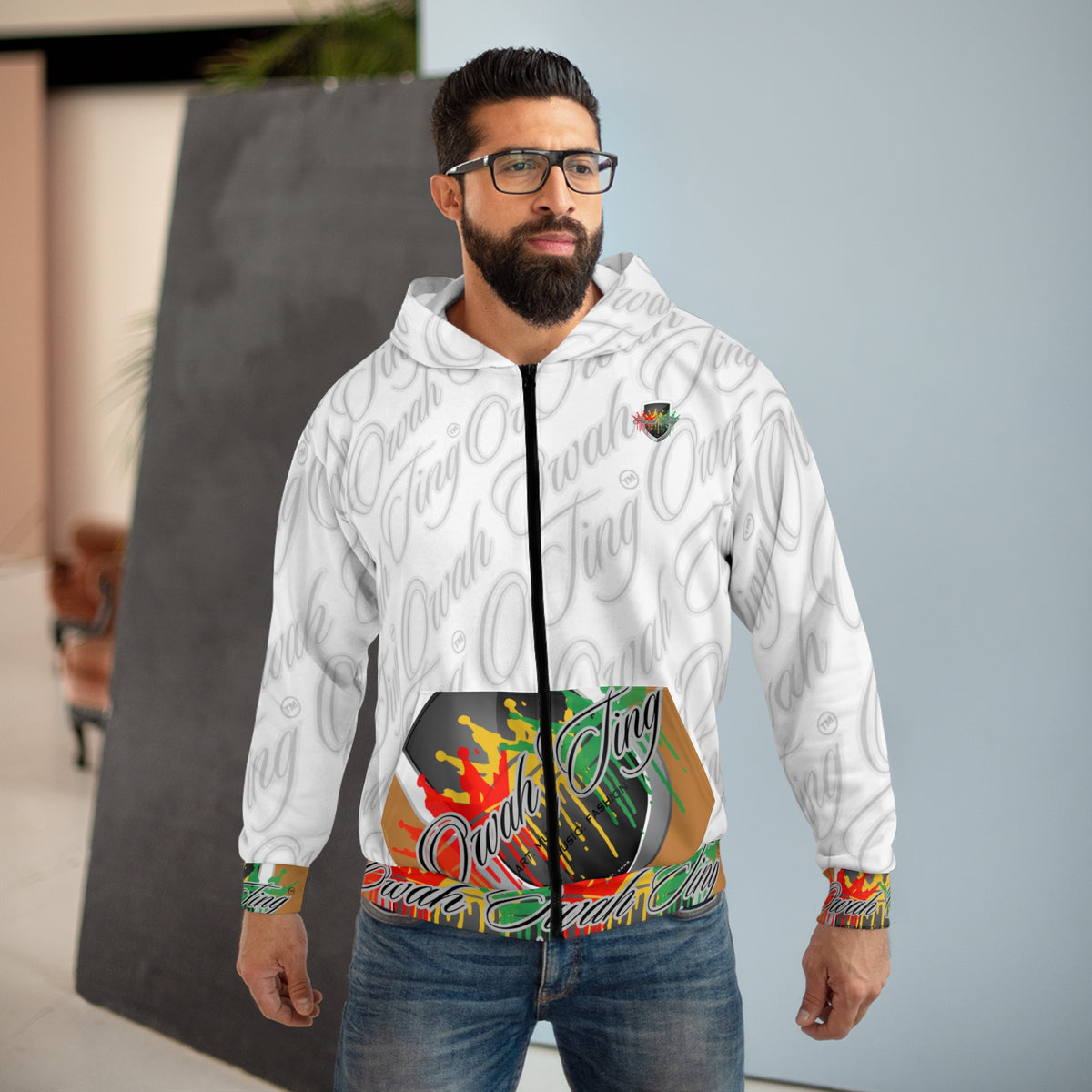 Owah Ting Unisex Zip Hoodie (AOP)