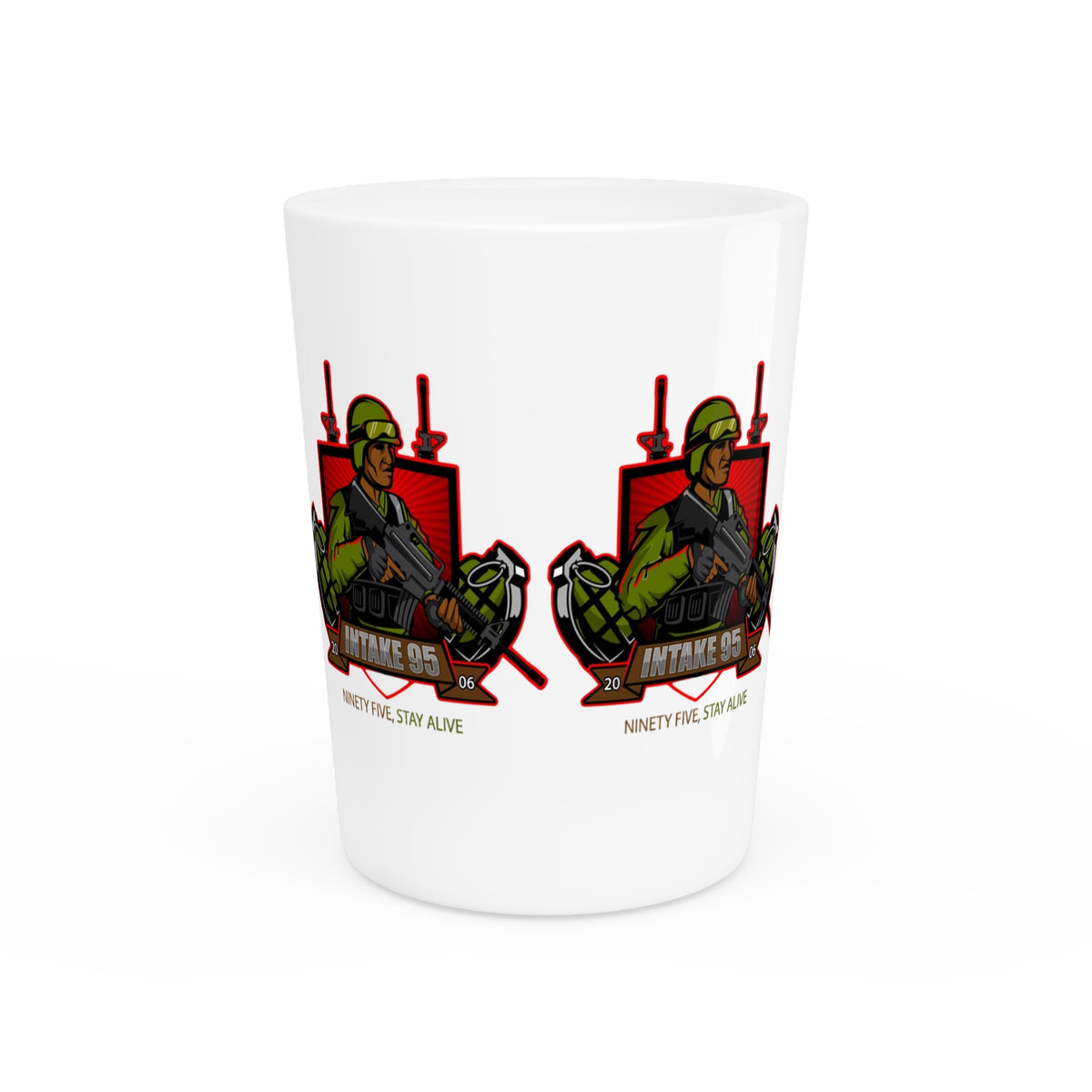 Military Grenadier Shot Glass – 'Intake 05' Tactical Shooter Design