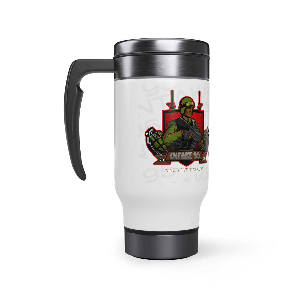 Stainless Steel Travel Mug with Handle, 14oz