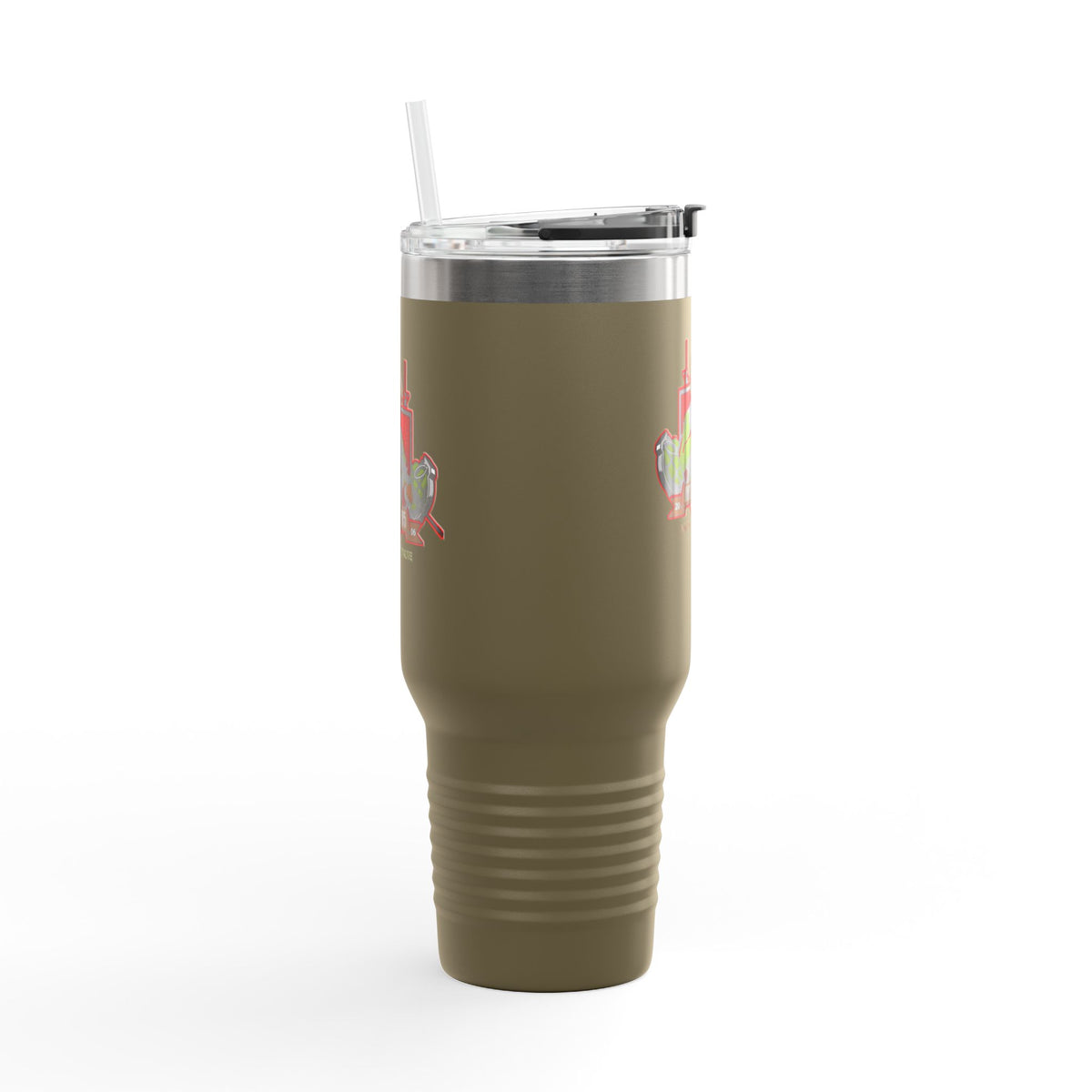40oz Insulated Travel Mug — Patriotic Soldier Graphic, 'Forever Home' Military Tribute