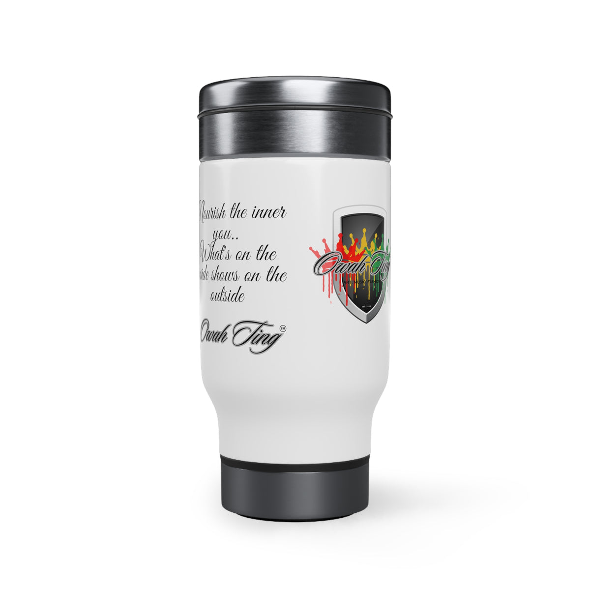 Owah Ting Stainless Steel Travel Mug with Handle, 14oz