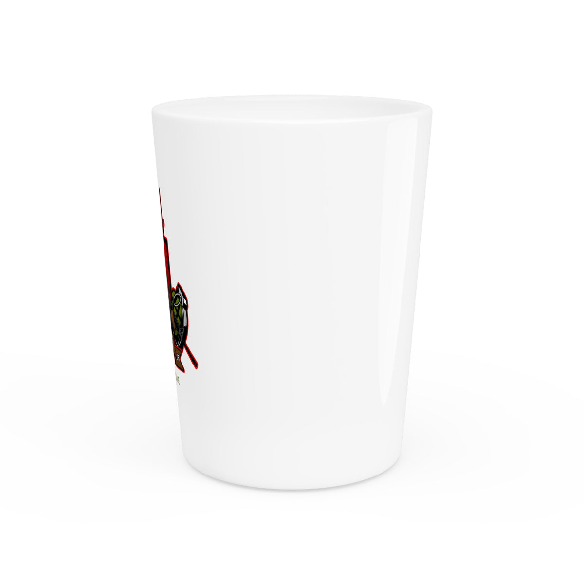 Shot Glass — “Intake 95, Stay Alive” Tactical Shooter Gift