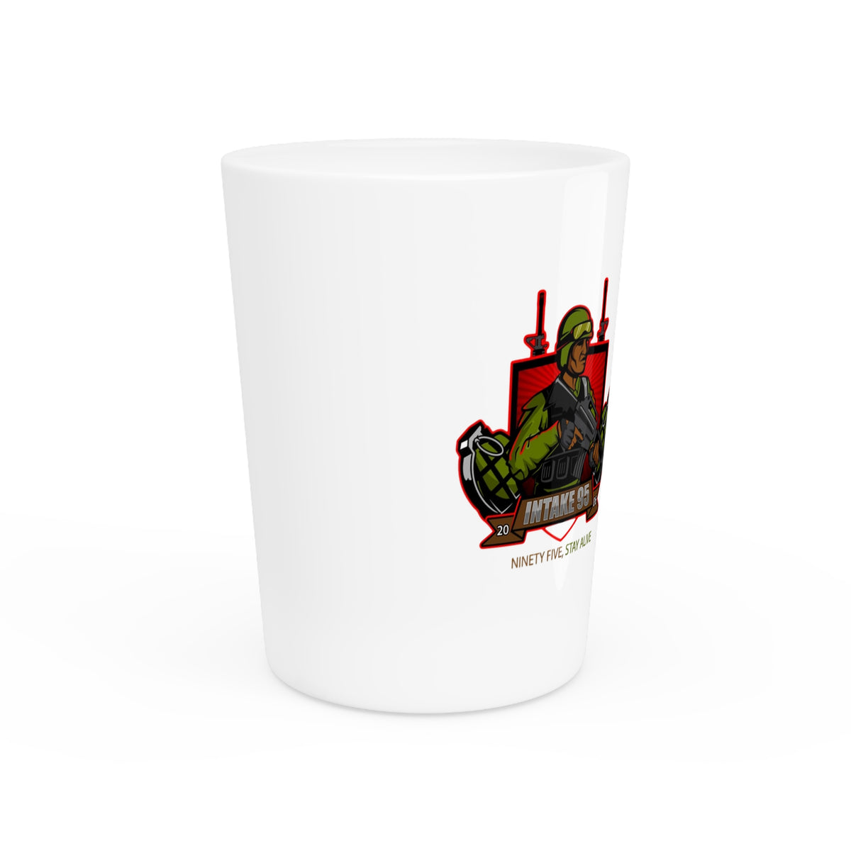 Military Grenadier Shot Glass – 'Intake 05' Tactical Shooter Design