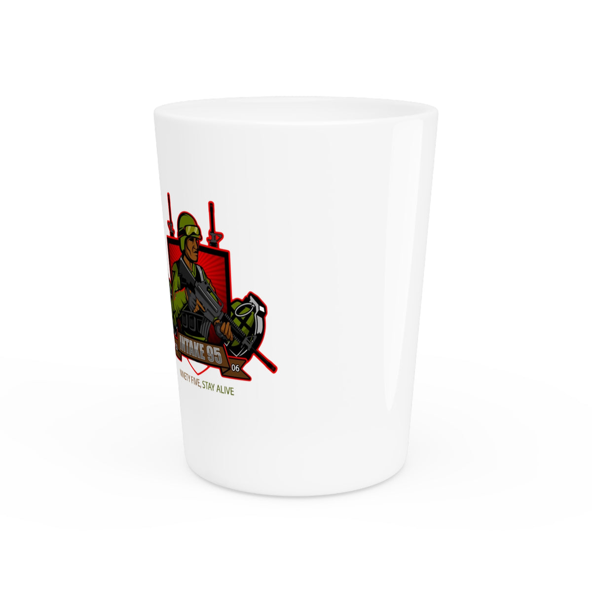 Military Grenadier Shot Glass – 'Intake 05' Tactical Shooter Design